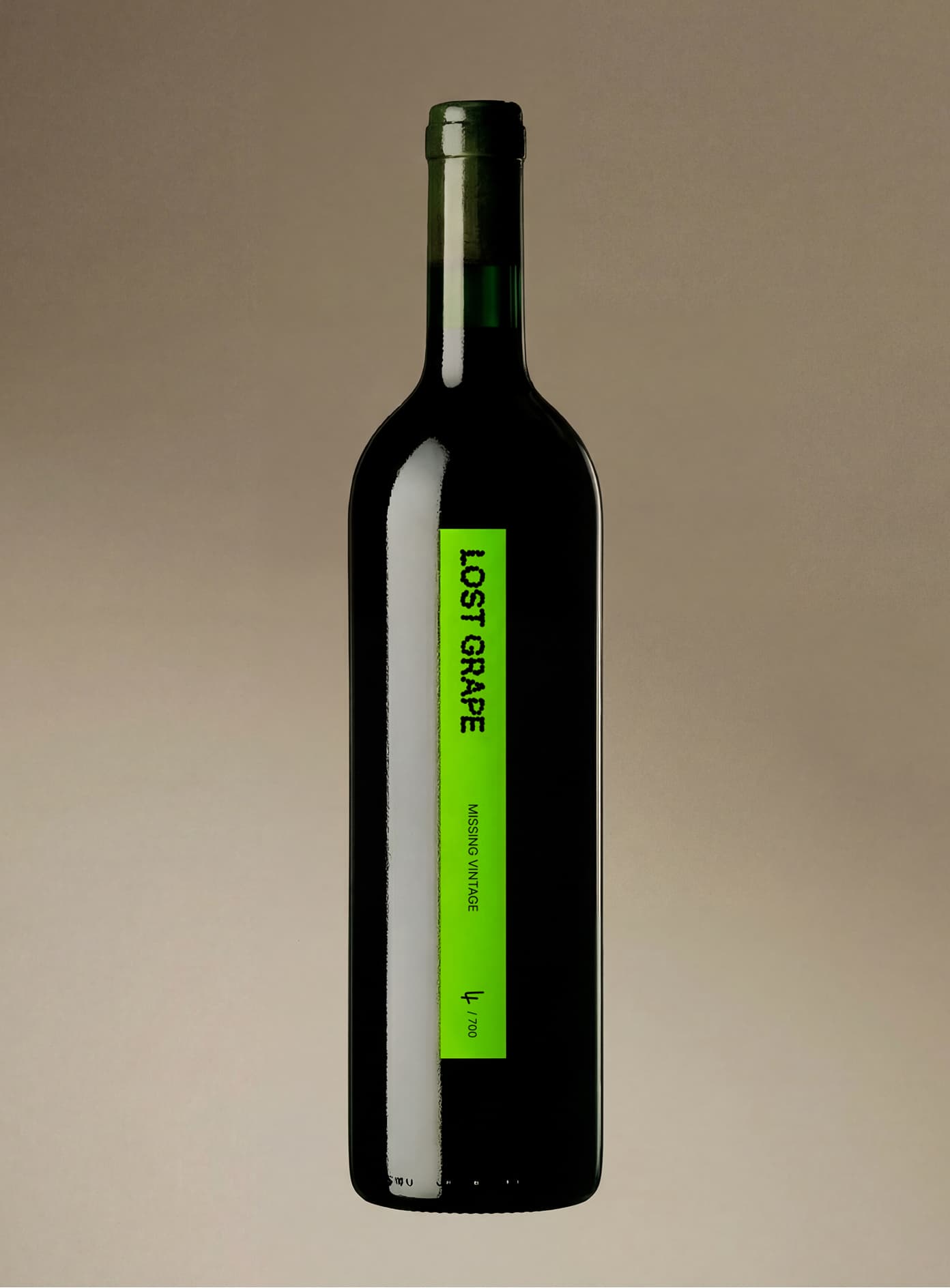 Lost Grape bottle and glassware